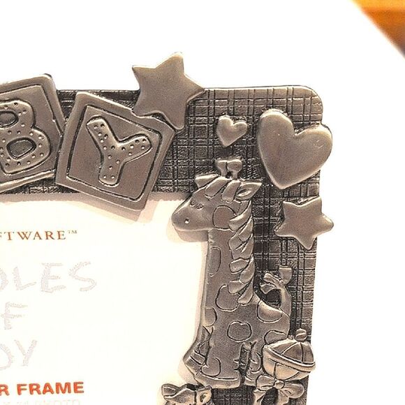 Papel Giftware "Bundles of Joy" Pewter Baby Photo Picture Frame Vintage - Picture 7 of 11